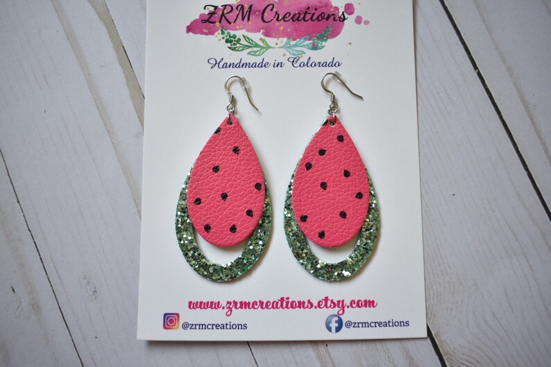 Mommy and Me Set Watermelon Bow Watermelon Headband Watermelon Earrings Watermelon Clip Watermelon Hair Bow