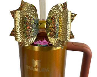 Stanley Copper Tinsel Bow Straw Topper, Stanley Tumbler Cup Accessories, Starbucks Bow Topper Accessories, Simple Modern Bow Topper, Bows