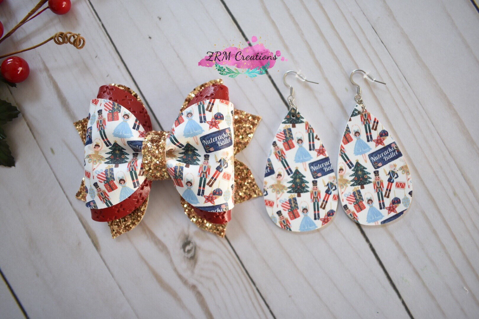 Nutcracker Hair Bow Christmas Hair Bow Nutcracker Headband Etsy