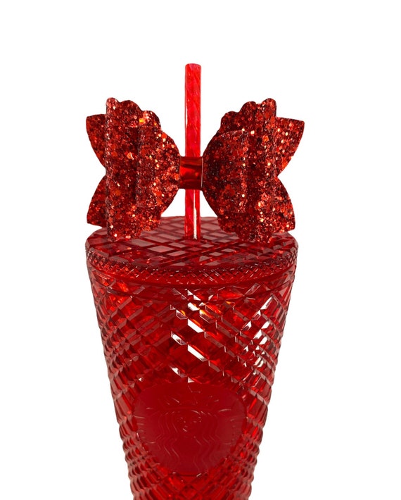 Red Straw Bow Topper, Valentines Straw Bow Topper, Starbucks Straw Topper,  Bows for Red Jeweled Tumbler Cup, Bows for Starbucks Cups - Etsy