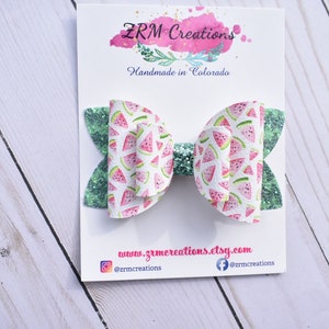 Mommy and Me Set Watermelon Bow Watermelon Headband Watermelon Earrings Watermelon Clip Watermelon Hair Bow