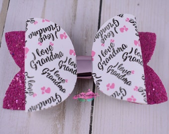 I Love Grandma Hair Bow, I Love Grandma Headband, I Love Grandma