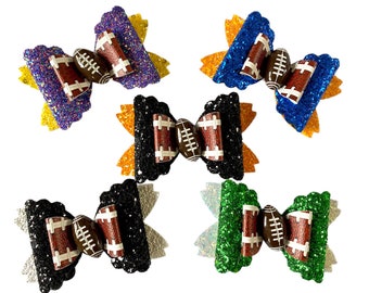 Football Hair Bow, Football Headband Baby, Football Hair Clip, Black and Red Hair Bows, Game Day Football, Gifts for Football Mom