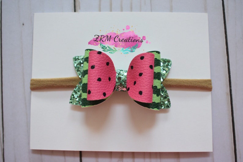 Mommy and Me Set Watermelon Bow Watermelon Headband Watermelon Earrings Watermelon Clip Watermelon Hair Bow