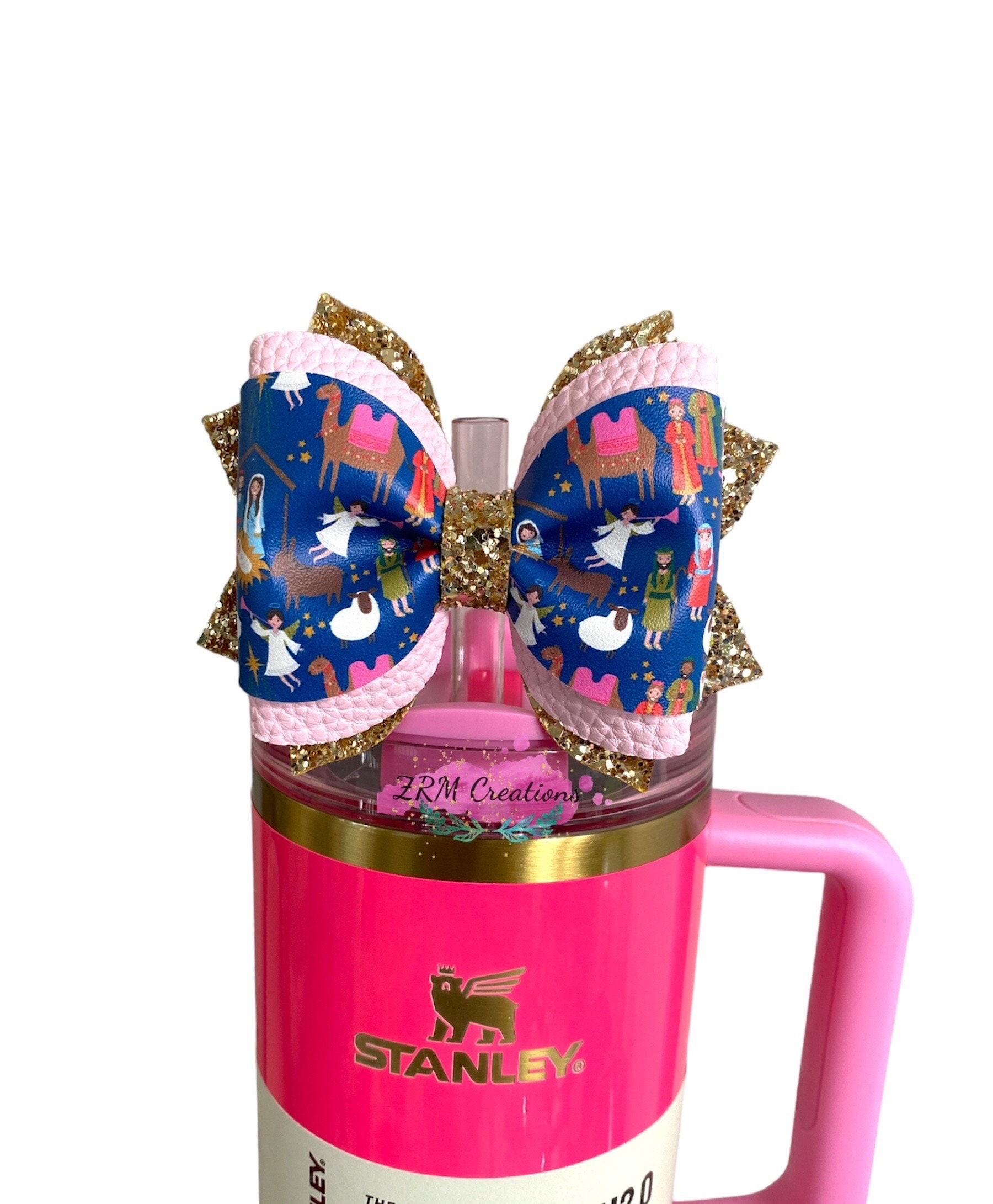 Pink Stanley Straw Topper, Straw Topper for Stanley, Bow for