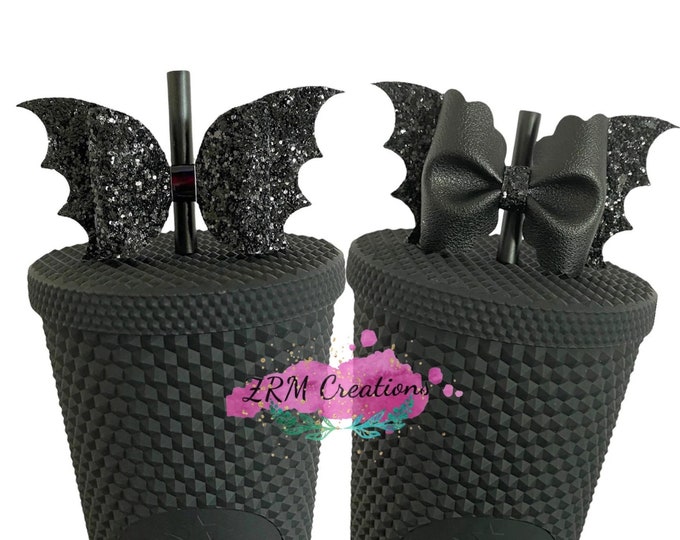 Featured listing image: Halloween Straw Topper, Bat Bow Straw Topper, Stanley Straw Topper, Starbucks Straw Topper, Simple Modern Ghost Topper, Stanley Bow Topper