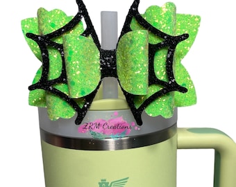 Glow in the Dark Stanley Straw Topper, Halloween Bow Straw Topper, Stanley Bow Topper, Starbucks Straw Topper, Simple Modern Bow Topper
