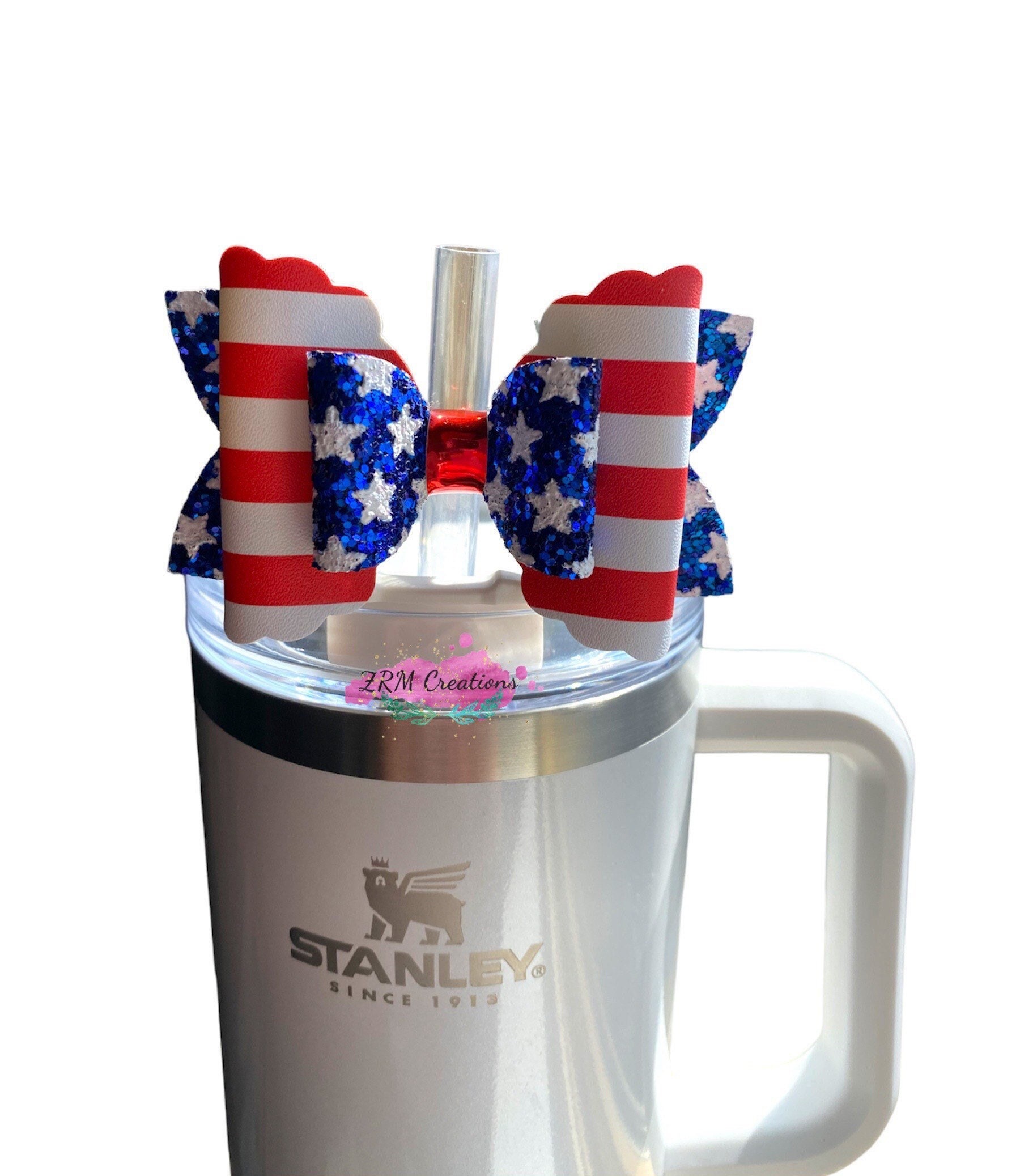 4th of July Bow Straw Topper, Red Blue White Straw Topper Stanley Cup, Bow  for Stanley Terrazzo, Starbucks Straw Topper, Bows for Tumblers