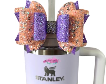 Stanley Periwinkle Shimmer Straw Bow Toppers, Stanley Purple Cup Accessories, Stanley Rose Petal Motion Topper, Simple Modern Accessories