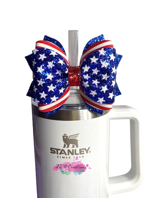 Stanley 4th of July Bow Straw Topper, Stanley Red Blue White Straw Topper Stanley Cup, Simple Modern Straw Topper, Starbucks Straw Topper