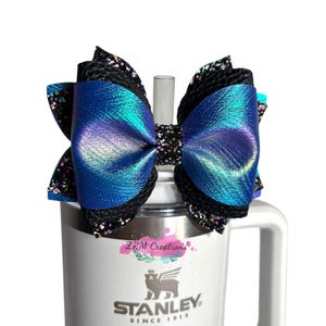 Stanley Chroma Accessories Bow StrawTopper, Black Purple Stanley Straw Bow Topper, Stanley Cup Accessories, Simple Modern Bow Topper