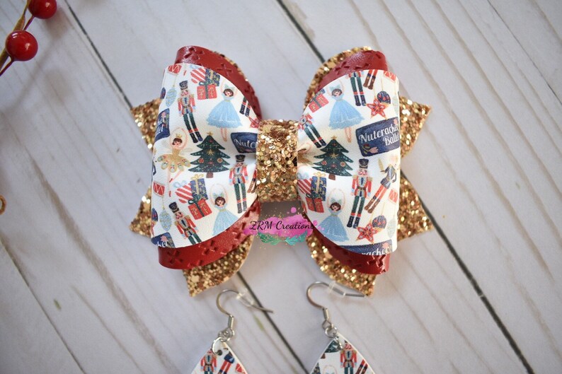Nutcracker Hair Bow Christmas Hair Bow Nutcracker Headband Etsy