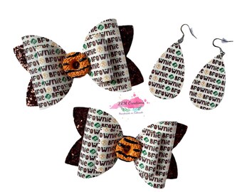 Brownie Girl Scout Bow, Brownie Hair Bow, Girl Scout Hair Bow, Brownie Hair Clips, Girl Scout Headband, Girl Scout Earrings