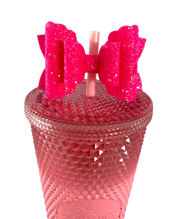 Pink Checkered Bow Straw Topper, Stanley Straw Topper, Starbucks Straw Bow  Topper, Simple Modern Topper, Bow for Stanley Camelia Tumbler 
