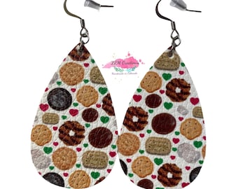 Girl Scout Earrings, Double Sided Girl Scout Earrings, Cookie Earrings