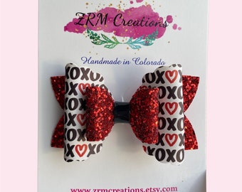 Valentines Hair Bow, Valentines Hair Clips, Valentines Baby Headband, Red and Black Hair Tie, Red Headbands, Valentine’s Day Bow