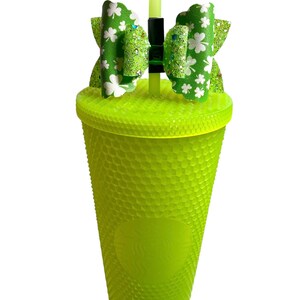 St Patricks Straw Topper, Bow Straw Topper, Stanley Straw Topper, Bows for Stanley Cups, Starbucks Straw Topper image 4