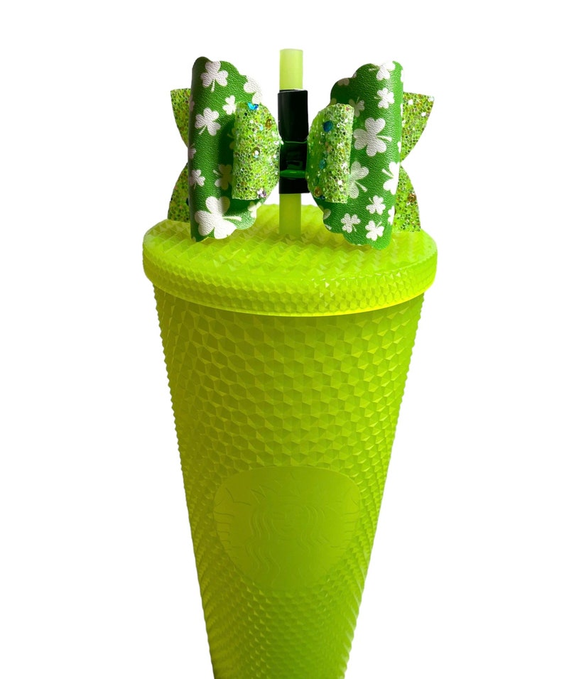 St Patricks Straw Topper, Bow Straw Topper, Stanley Straw Topper, Bows for Stanley Cups, Starbucks Straw Topper image 4