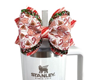 Gingerbread Bow Straw Topper, Stanley Straw Topper Christmas, Simple Modern Straw Topper, Starbucks Straw Topper, Stanley Mistletoe Twist