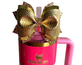 Gold Bow Straw Topper, Christmas Straw Topper for Stanley Pink Parade Cup, Starbucks Straw Topper, Simple Modern Straw Topper, Bows for Cups