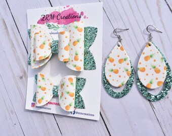 Pineapple Hair Bow and Headband