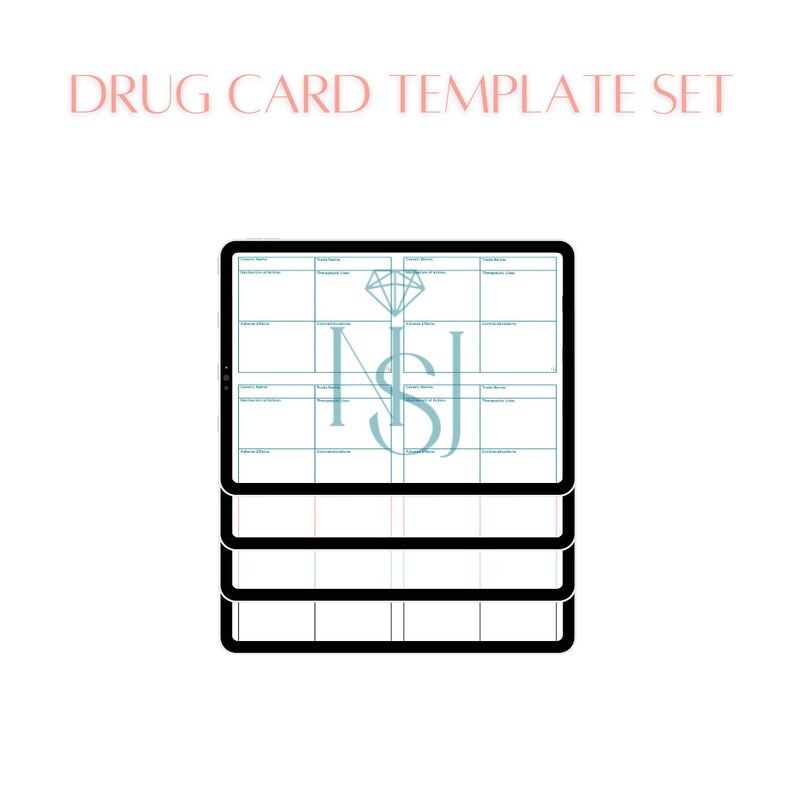 Nursing Pharmacology Drug Card Template | Nursing Printables | Drug card image 2