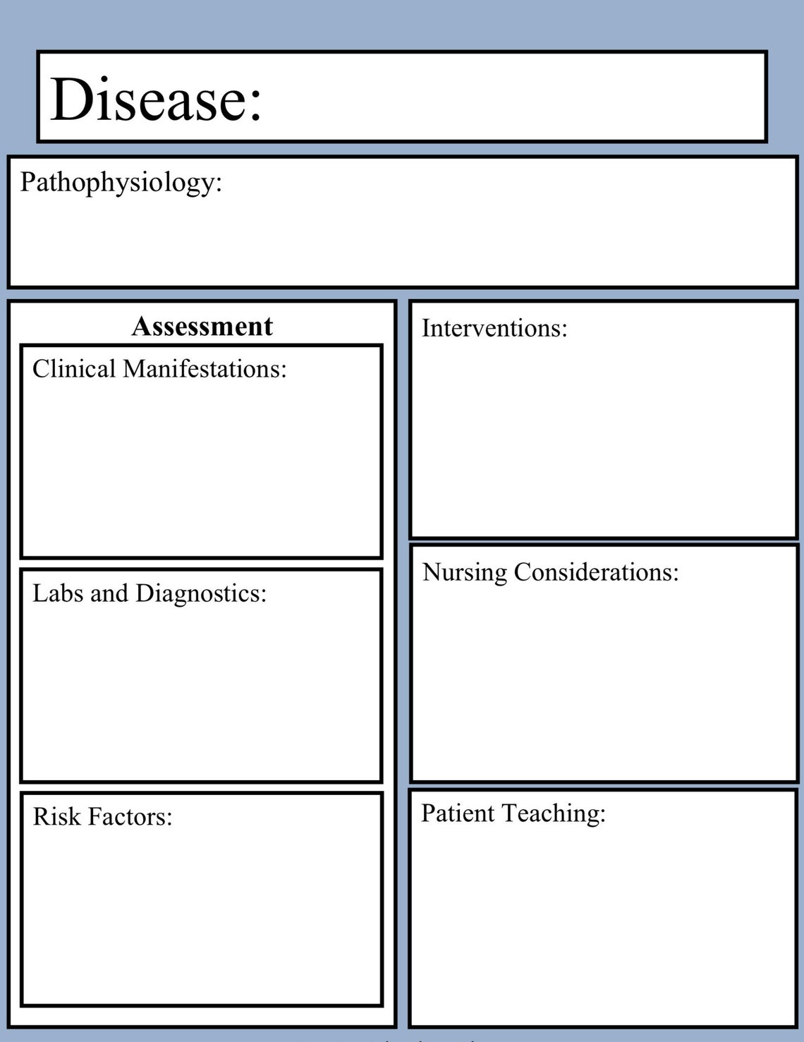 choose-your-own-colors-disorder-disease-process-templates-etsy