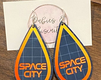 Houston Astros earrings, Space City earrings, Houston Astros baseball, Astros, Space City baseball earrings