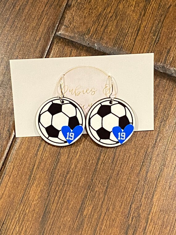 Personalized Soccer Mom Earrings Favorite Player Earrings Etsy