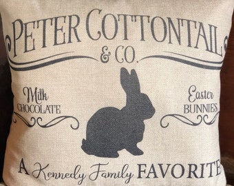 Family Favorite Peter Cottontail Easter Pillow COVER