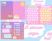 Kawaii cute planner printable download daily weekly monthly student work planner pages