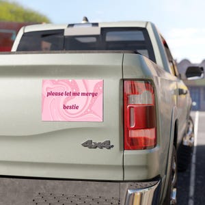 Pink Car Magnets, Funny Girl Accessories, Bumper Car Magnet, Cute Vehicle Decor, Unique Fridge Magnets
