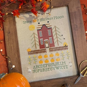 DIGITAL DOWNLOAD - Shine On Harvest Moon Cross Stitch Pattern.