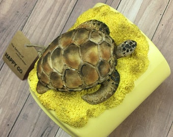 Taza de tortuga, Tortuga 3D de arcilla polimérica, Regalos de tortuga