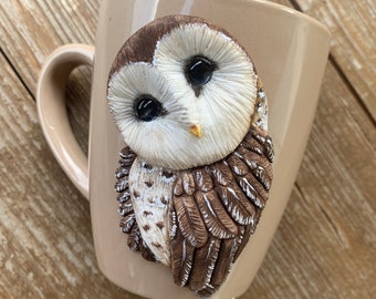 Taza de café con forma de búho, búho realista, taza con forma de búho, taza con forma de búho