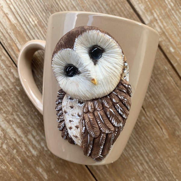 Owl Coffee Cup, Realistic Owl, Night Owl Cup, Owl Mug