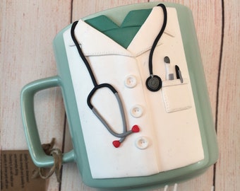 The Doctor's Cup, The Medicine Mug, Doctor cup, Therapist mug, medical gown,911, Ambulance handmade, Mug handmade, Cup Handmade, Unique Gift