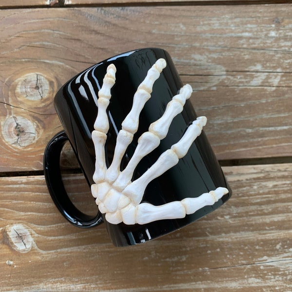 Skeleton Coffee cup, Polymer Skeleton, Skeleton mug, Skeleton art, Skeleton hand 3d