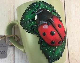 Personalised Gift Ladybird Mug Money Box Lady Bird Bug Cup Tea Coffee Customise 