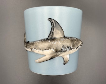 Tasse de requin blanc, tasse Megalodon, requin en argile polymère, requin 3d