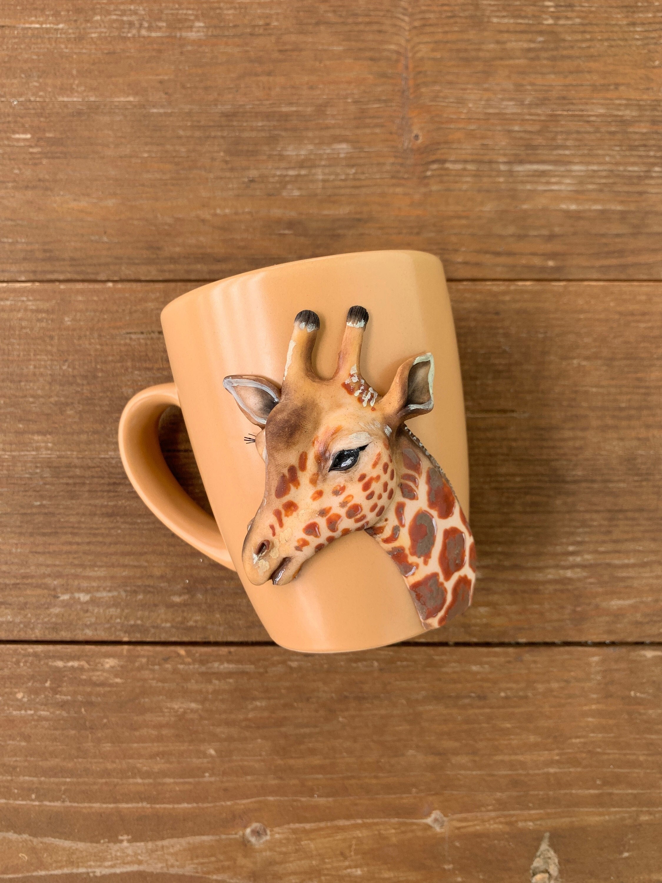 Giraffe cup, Giraffe mug, Polymer Giraffe