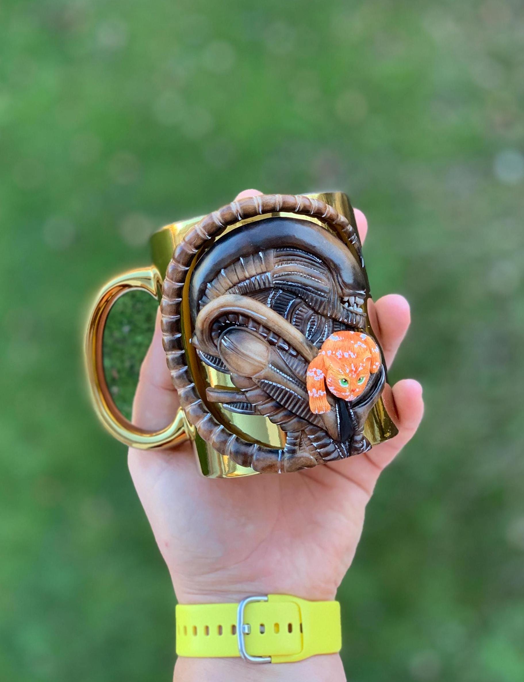 Alien Mug, Alien Coffee Cup, Alien 3d, Handmade Alien, Polymer Alien ...