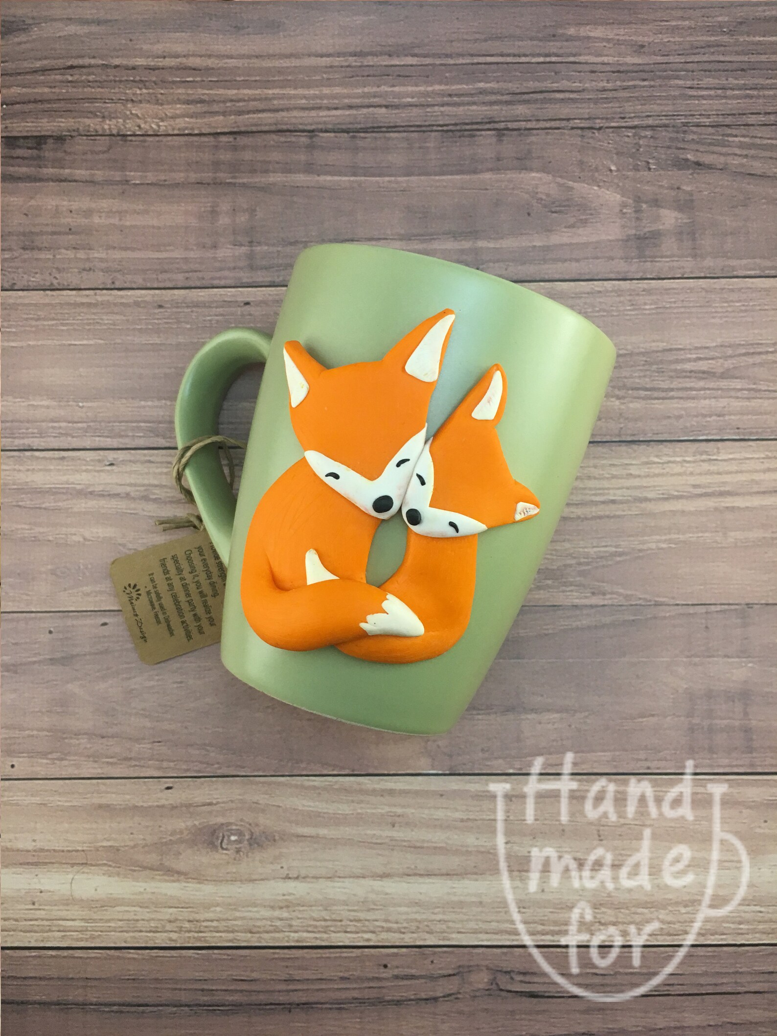 Red Fox mug Polymer clay's Fox Fox decor cup fox Etsy