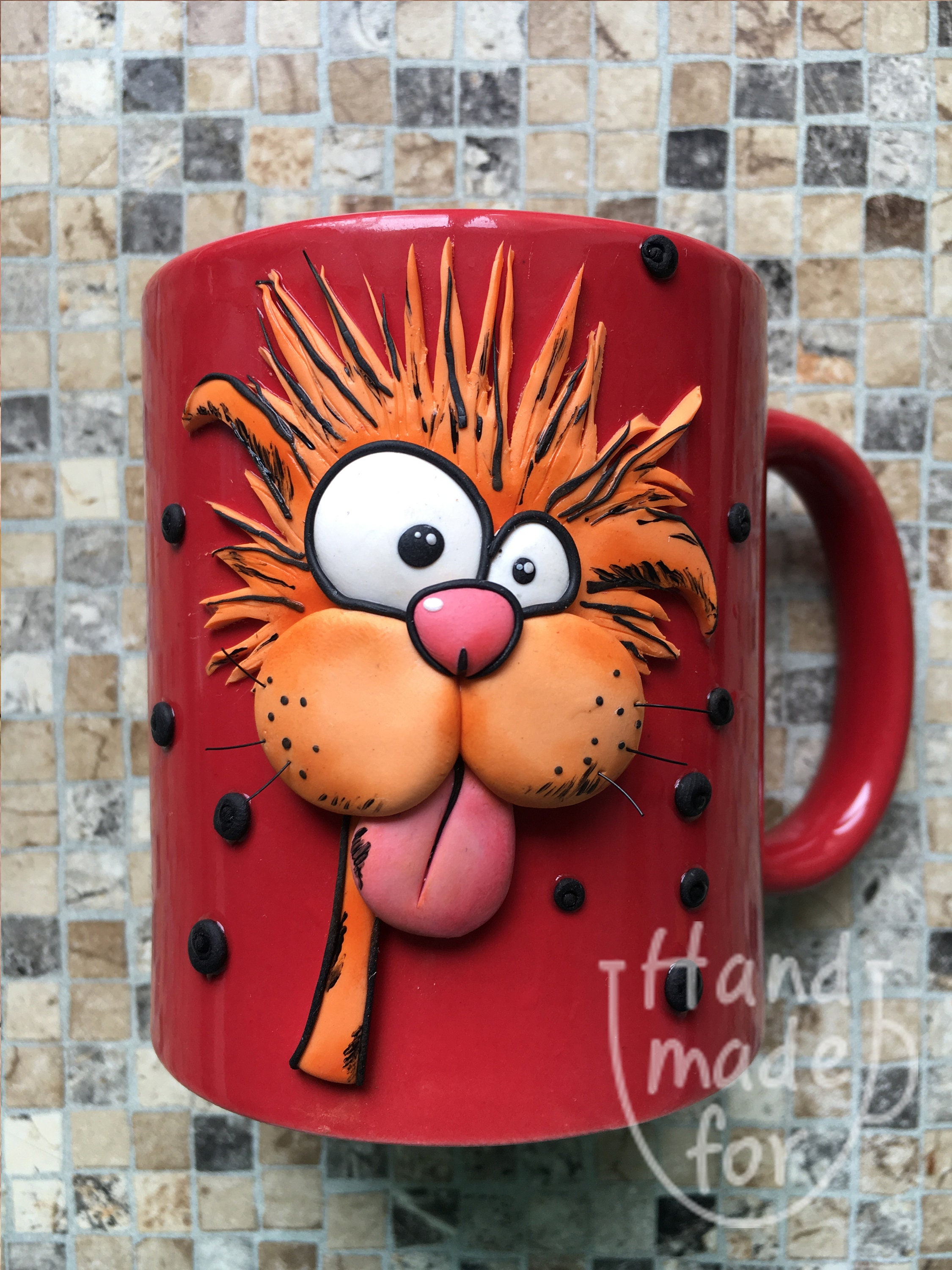 Ginger Cat mug Cat Mug Cat Cup Polymer Clay Cat Miniature Etsy