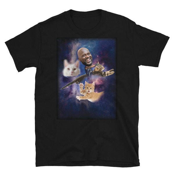 Shaq on a Cat in Outer Space T-Shirt