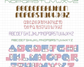 Épingle bébé point de croix alphabet & plus