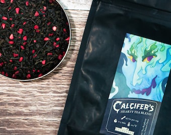 Calcifer's Hearty Tea Blend with Bookmark, Book lover, Literature Gift, Howl's Moving Castle Loose Leaf Tea, Tea for Reading, Mother's day