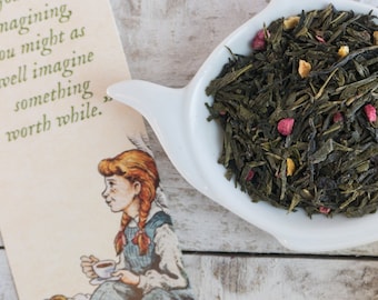 Anne of Green Tea Gables, Loose Leaf Tea with Bookmark, English Teacher Gift, Avonlea Organic Green Tea, Author Gift