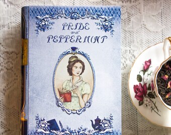 Pride and Prejudice Decorative Book-shaped Tin, Jane Austen Loose Leaf Chamomile Tea, Regency Hollow Book