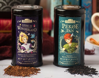 Storybook Tea Gift Set, Alice in Wonderland, Peter Pan, Bookish Stocking Stuffers